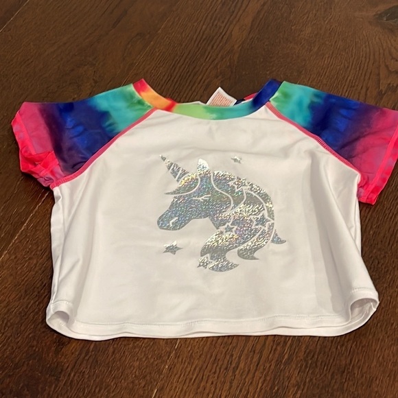 2 Girls Cat & Jack Rash guards Size Large 10/12 - Picture 4 of 5